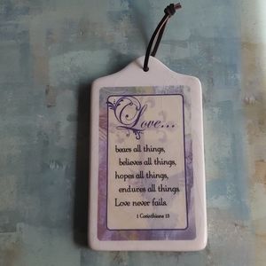 Ceramic Christian Love Plaque